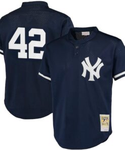 Men's New York Yankees Mariano Rivera Mitchell & Ness Navy Cooperstown Collection Big & Tall Mesh Batting Practice Jersey