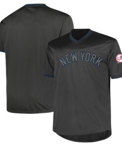 Men's New York Yankees Profile Charcoal Big & Tall Pop Fashion Jersey