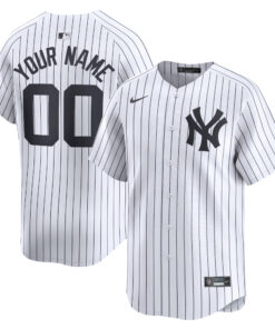 Men's New York Yankees White Home Limited Custom Jersey