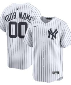 Men's New York Yankees White Home Limited Custom Jersey