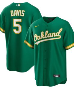 Men's Oakland Athletics JD Davis Kelly Green Alternate Jersey