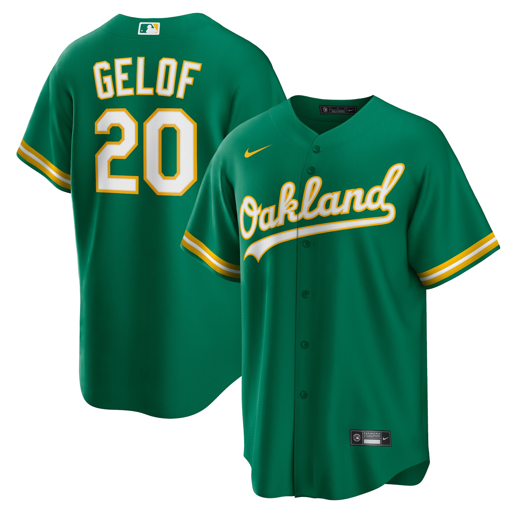 Men's Oakland Athletics Zack Gelof Kelly Green Alternate Jersey