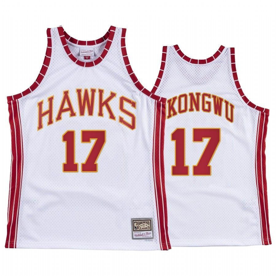 Men's Onyeka Okongwu 17 Atlanta Hawks Hardwood Classics Jersey White - JS738