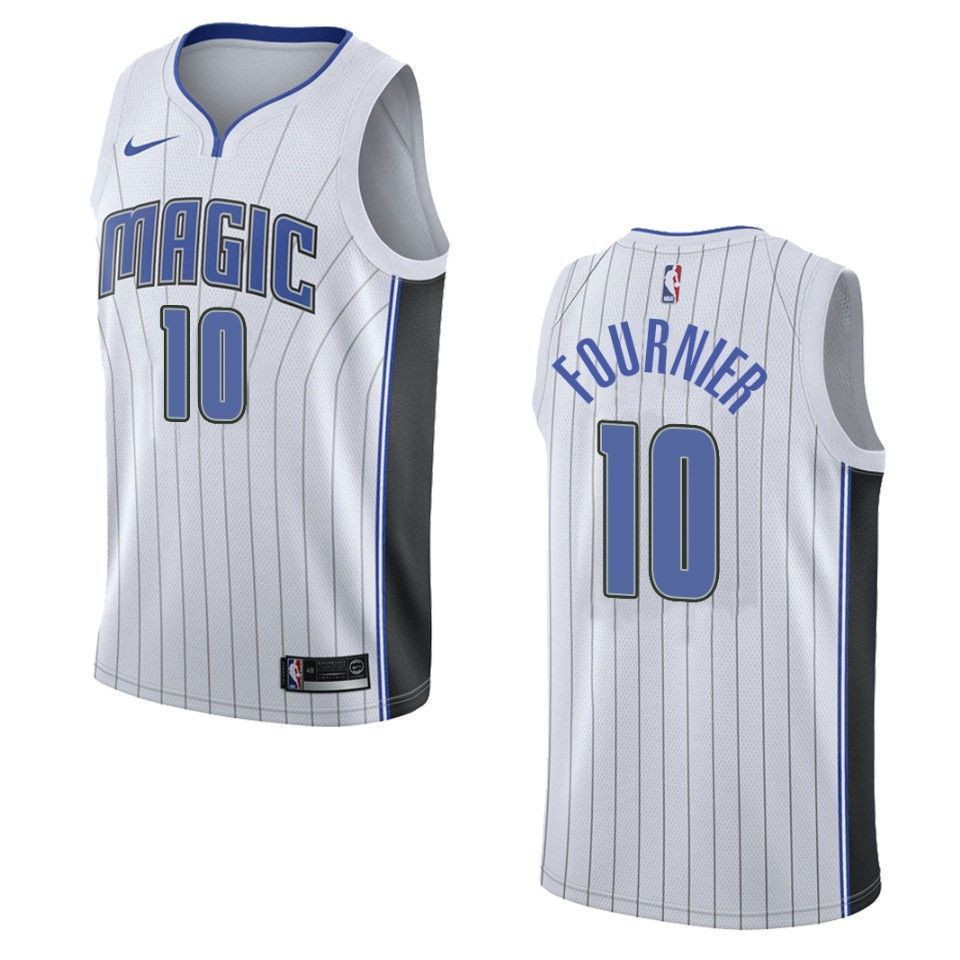 Men's Orlando Magic 10 Evan Fournier Association Swingman Jersey - White - JS966