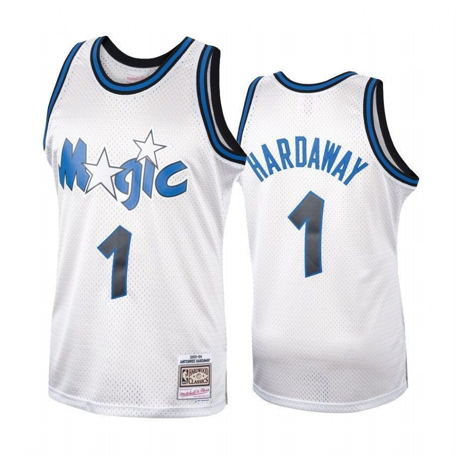 Men's Orlando Magic Penny Hardaway Platinum Hardwood Classics Jersey 1 - JS555
