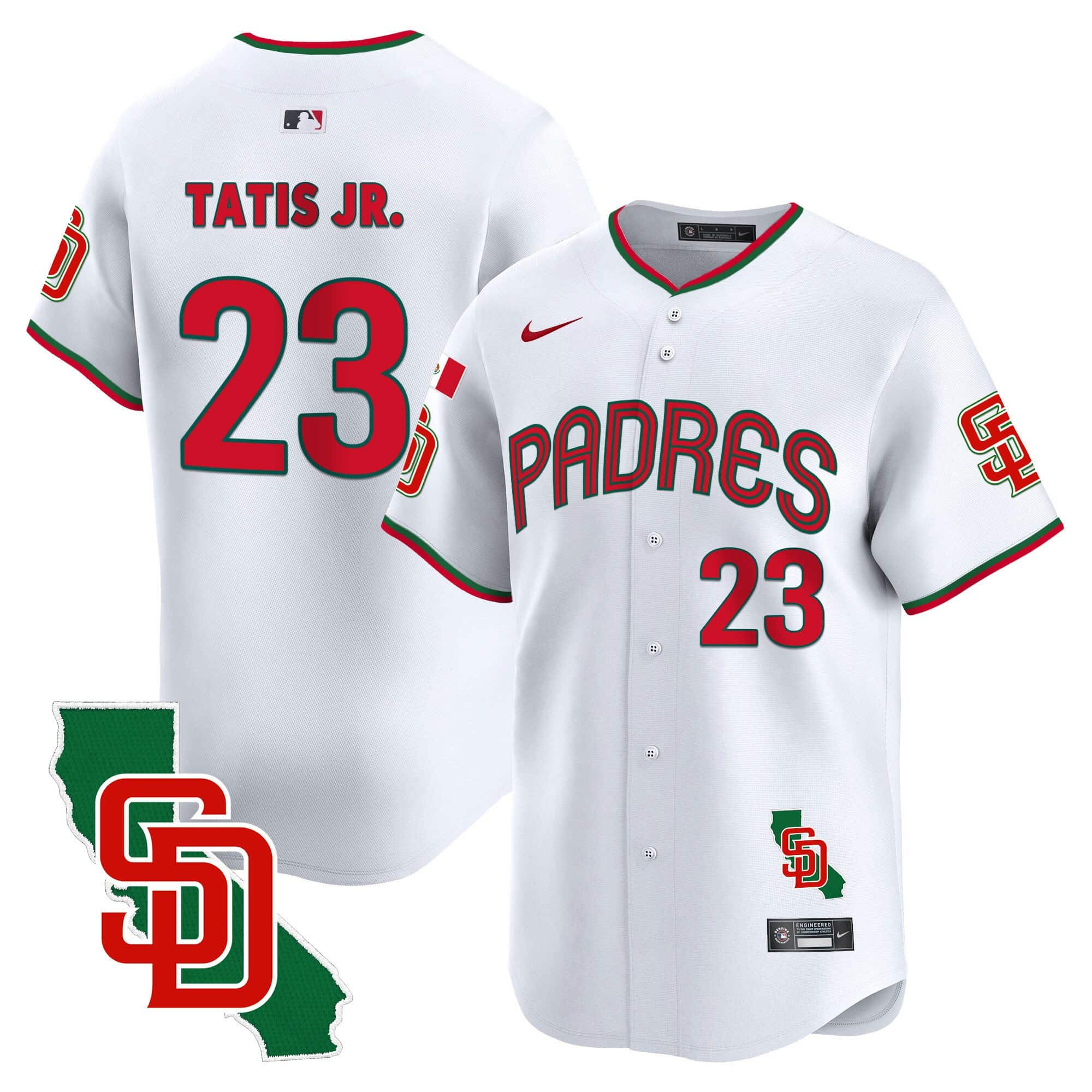 Men's Padres Mexico California Patch Vapor Premier Limited Jersey V4 â€“ All Stitched - Jersey AZ