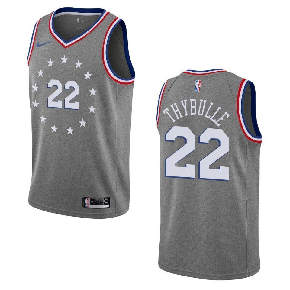 Men's Philadelphia 76ers 22 Matisse Thybulle City Swingman Jersey - Gray - JS485