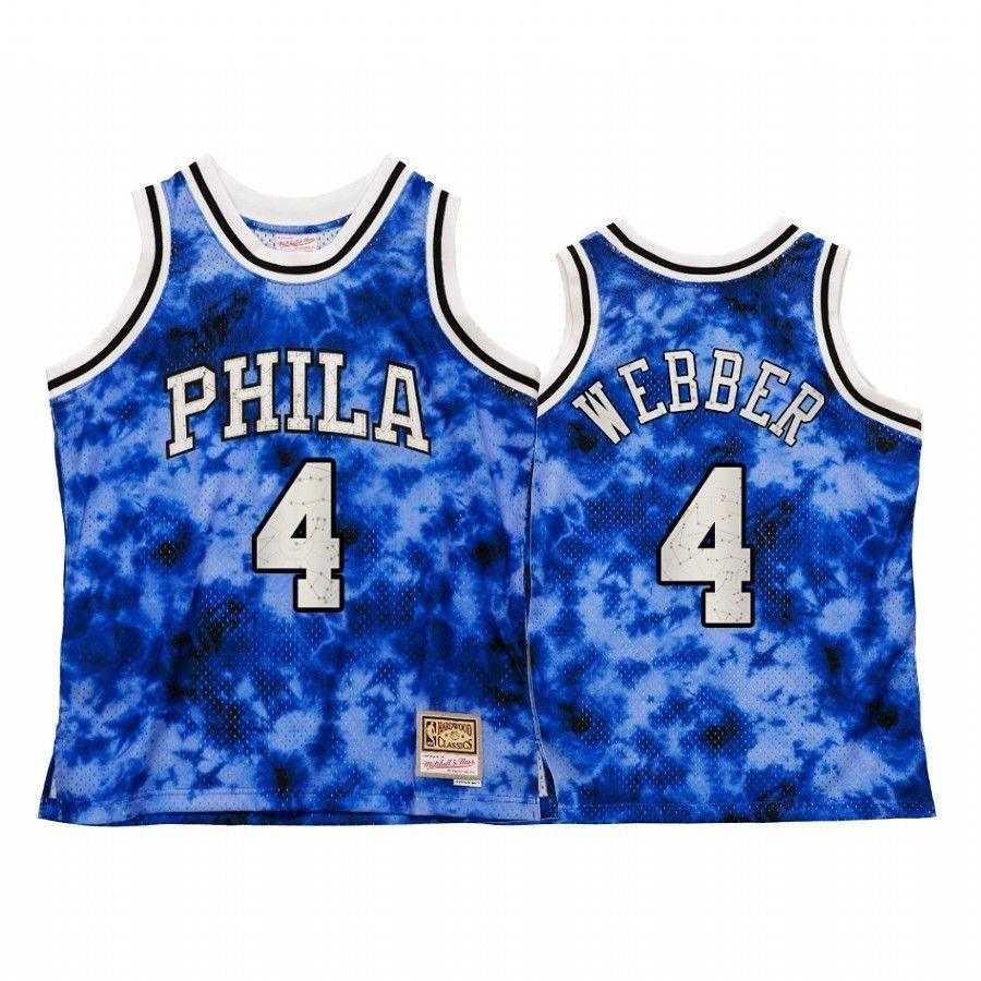 Men's Philadelphia 76ers Chris Webber Galaxy Constellation Jersey Royal Vintage - JS817