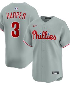 Men's Philadelphia Phillies Bryce Harper Gray Alternate Limited Player Jersey