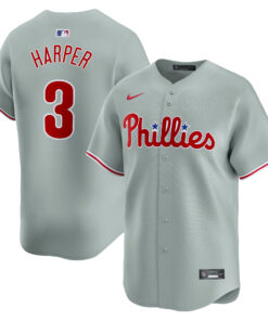 Men's Philadelphia Phillies Bryce Harper Gray Away Limited Player Jersey
