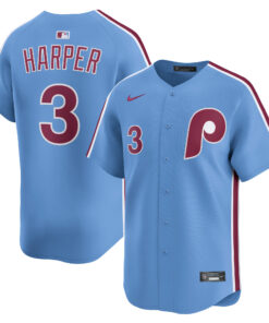 Men's Philadelphia Phillies Bryce Harper Light Blue Alternate Limited Player Jersey