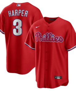Men's Philadelphia Phillies Bryce Harper Red Alternate Player Name Jersey