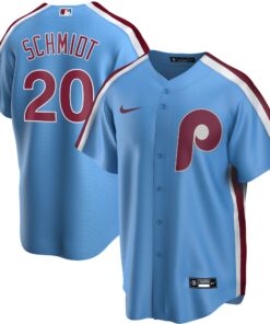 Men's Philadelphia Phillies Mike Schmidt Light Blue Road Cooperstown Collection Player Jersey