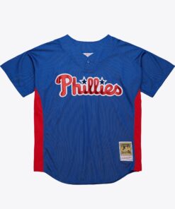 Men's Philadelphia Phillies Roy Halladay Mitchell & Ness Royal 2010 Batting Practice Pullover Jersey
