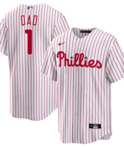 Men's Philadelphia Phillies White #1 Dad Home Jersey