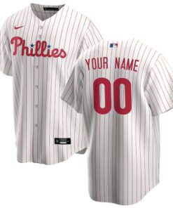 Men's Philadelphia Phillies White Home Custom Jersey