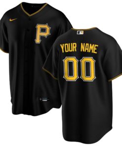 Men's Pittsburgh Pirates Black Alternate Custom Jersey