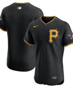 Men's Pittsburgh Pirates Black Alternate Vapor Premier Elite Patch Jersey