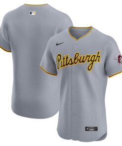 Men's Pittsburgh Pirates Gray Road Vapor Premier Elite Patch Jersey
