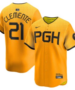 Men's Pittsburgh Pirates Roberto Clemente Gold City Connect Limited Player Jersey