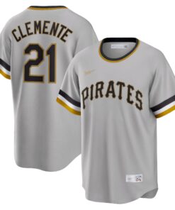 Men's Pittsburgh Pirates Roberto Clemente Gray Road Cooperstown Collection Player Jersey