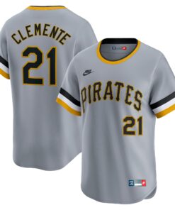 Men's Pittsburgh Pirates Roberto Clemente Gray Throwback Cooperstown Collection Limited Jersey