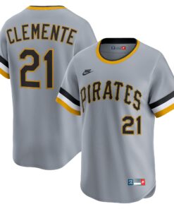 Men's Pittsburgh Pirates Roberto Clemente Gray Throwback Cooperstown Collection Limited Jersey