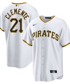 Men's Pittsburgh Pirates Roberto Clemente White Home Player Name Jersey