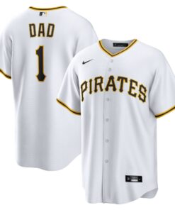 Men's Pittsburgh Pirates White #1 Dad Home Jersey