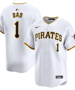 Men's Pittsburgh Pirates White #1 Dad Home Limited Jersey