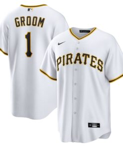 Men's Pittsburgh Pirates White #1 Groom Home Jersey