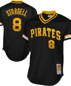 Men's Pittsburgh Pirates Willie Stargell Mitchell & Ness Black 1982 Cooperstown Collection Mesh Batting Practice Jersey
