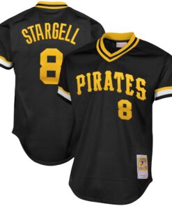 Men's Pittsburgh Pirates Willie Stargell Mitchell & Ness Black Cooperstown Collection Big & Tall Mesh Batting Practice Jersey