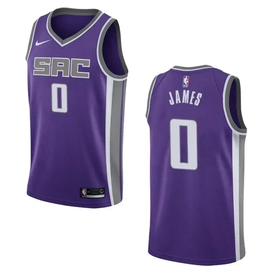 Men's Sacramento Kings 0 Justin James Icon Swingman Jersey - Purple - JS673