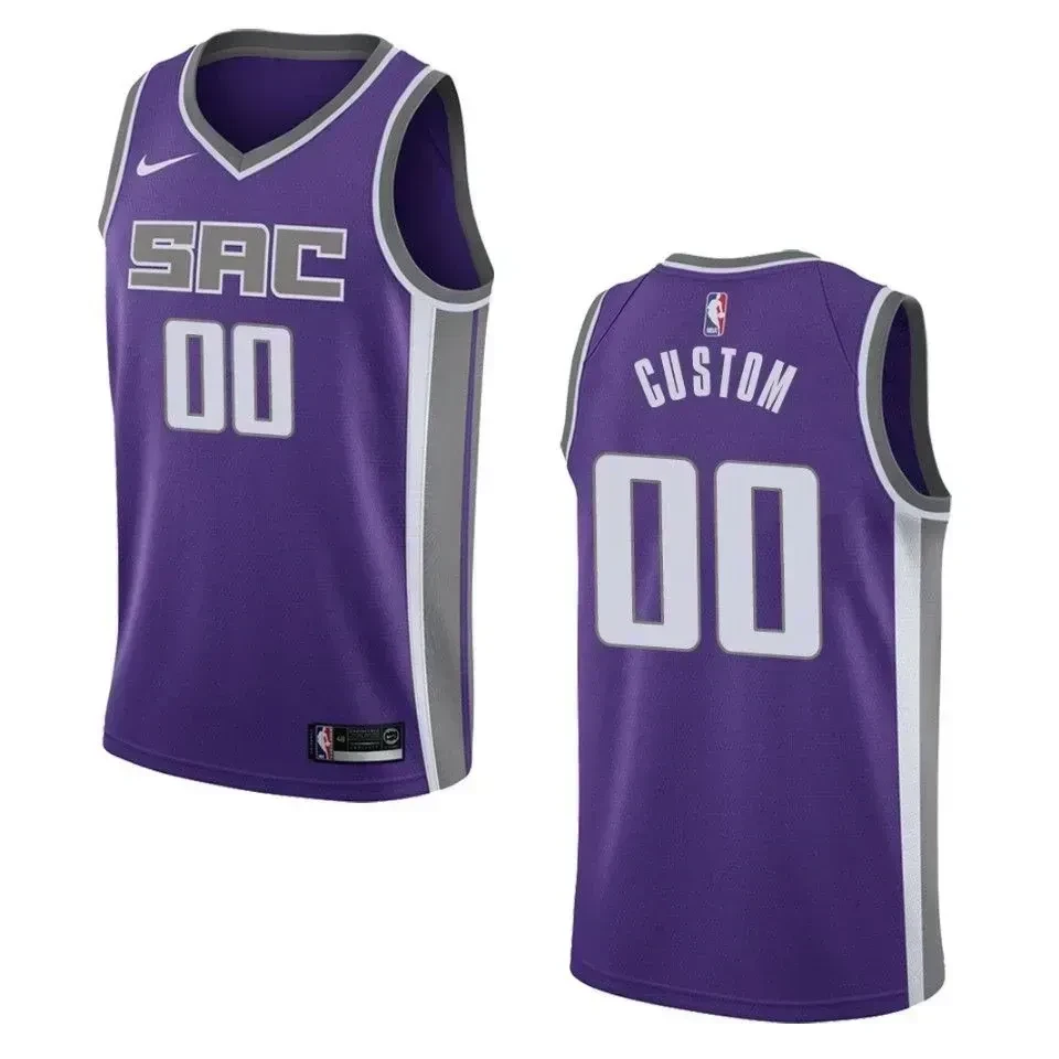 Men's Sacramento Kings 00 Custom Icon Swingman Jersey - Purple - JS930