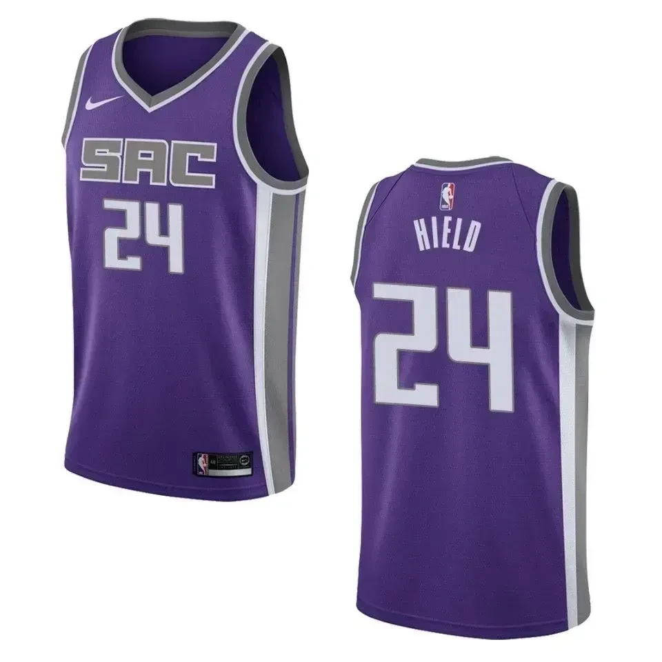 Men's Sacramento Kings 24 Buddy Hield Icon Swingman Jersey - Purple - JS755