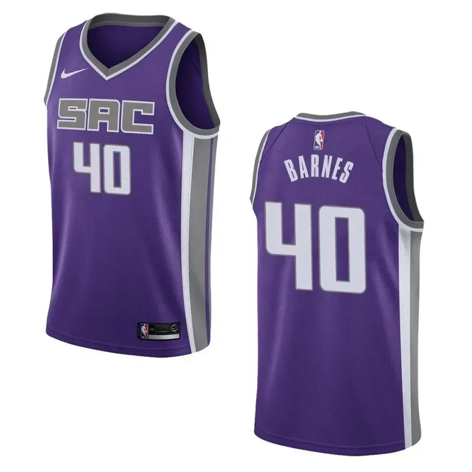 Men's Sacramento Kings 40 Harrison Barnes Icon Swingman Jersey - Purple - JS782