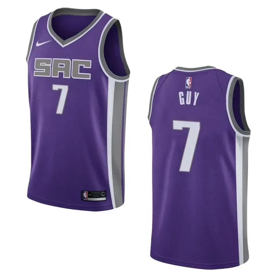 Men's Sacramento Kings 7 Kyle Guy Icon Swingman Jersey - Purple - JS239