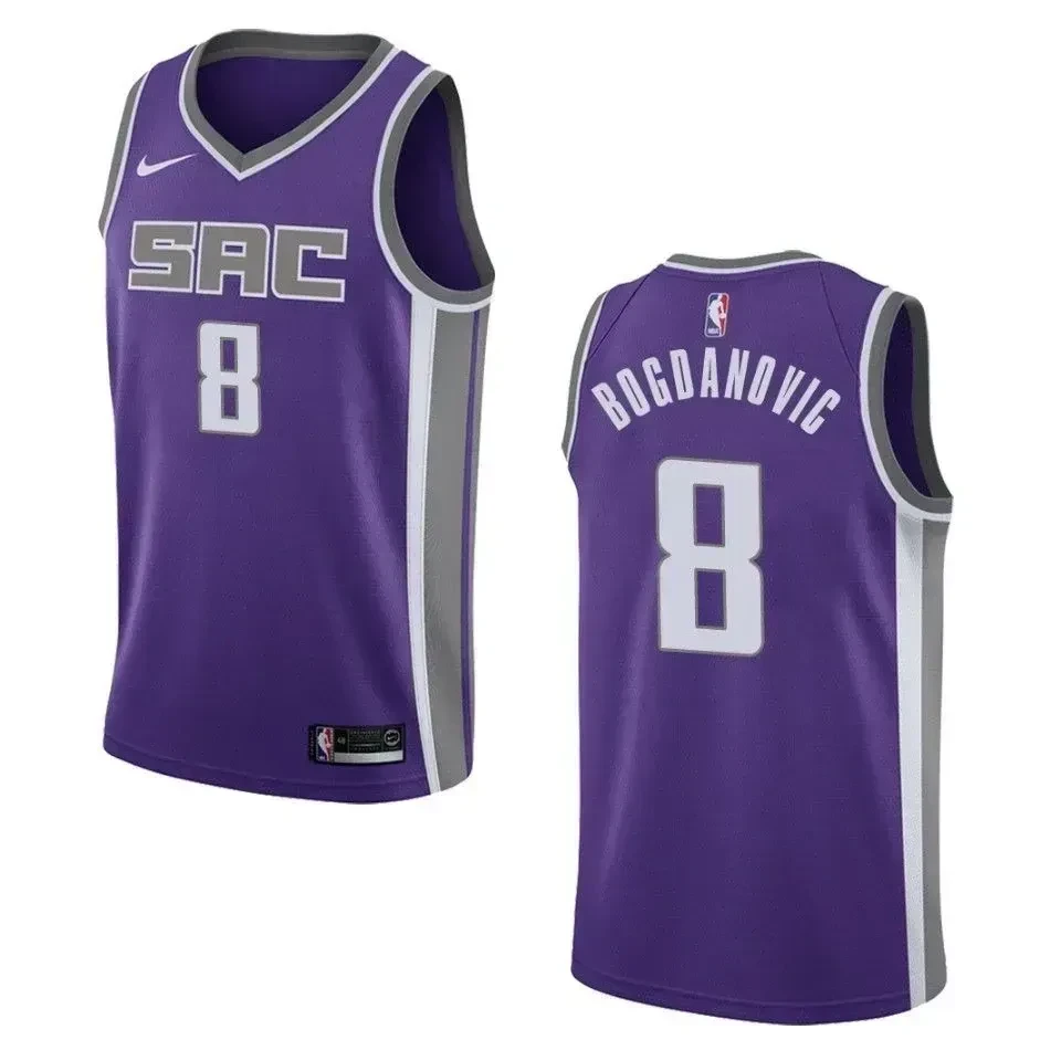 Men's Sacramento Kings 8 Bogdan Bogdanovic Icon Swingman Jersey - Purple - JS525