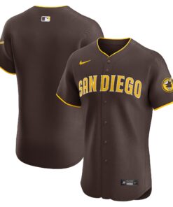 Men's San Diego Padres Brown Road Vapor Premier Elite Patch Jersey