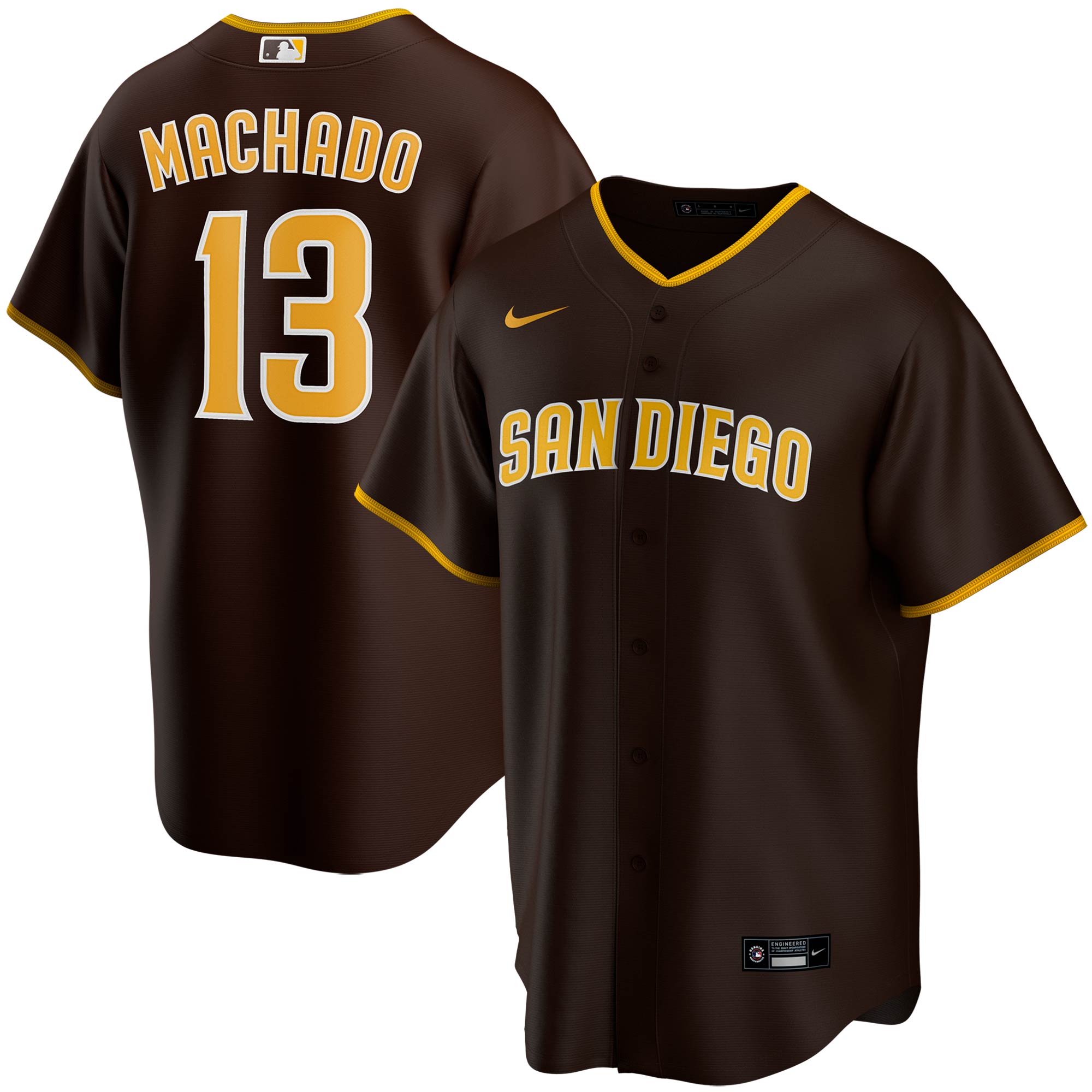 Men's San Diego Padres Manny Machado Brown Alternate Player Jersey