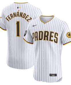 Men's San Diego Padres Tony FernÃ¡ndez White Home Elite Sponsor Patch Player Jersey
