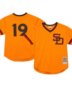 Men's San Diego Padres Tony Gwynn Mitchell & Ness Gold 1982 Cooperstown Collection Mesh Batting Practice Jersey