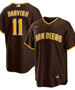 Men's San Diego Padres Yu Darvish Brown Alternate Player Jersey