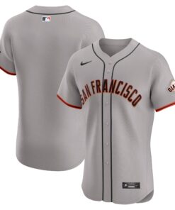 Men's San Francisco Giants Gray Road Vapor Premier Elite Patch Jersey