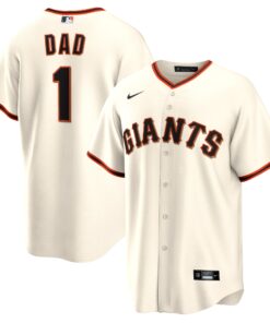 Men's San Francisco Giants White #1 Dad Home Jersey