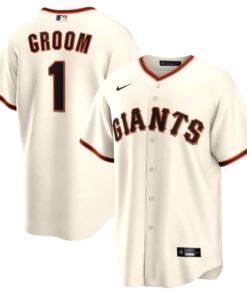 Men's San Francisco Giants White #1 Groom Home Jersey