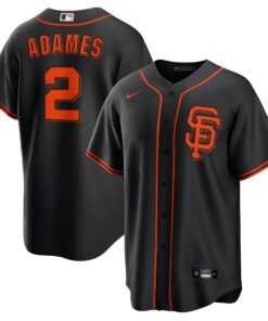 Men's San Francisco Giants Willy Adames Black Alternate Baseball Jersey