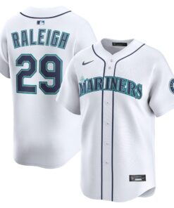 Men's Seattle Mariners Cal Raleigh White Alternate Limited Player Jersey
