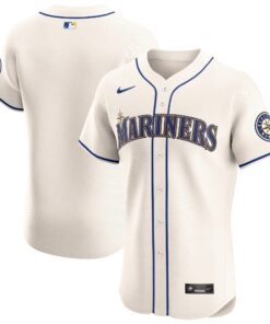 Men's Seattle Mariners Cream Alternate Vapor Premier Elite Patch Jersey
